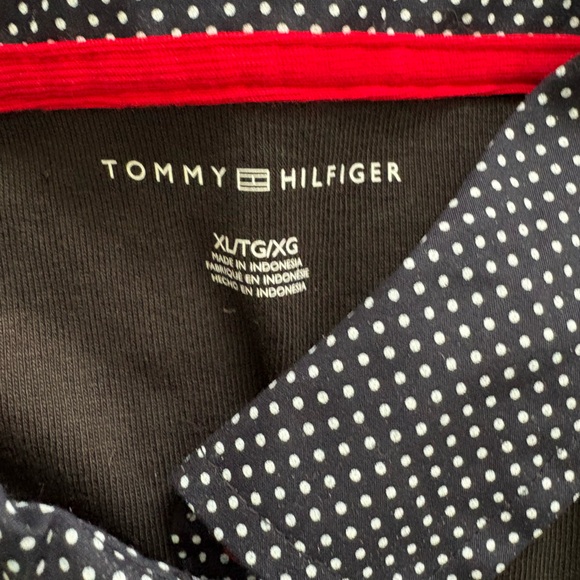 NWOT Tommy Hilfiger Black T-Shirt Dress with Blue and Red Accents XL - Picture 2 of 7